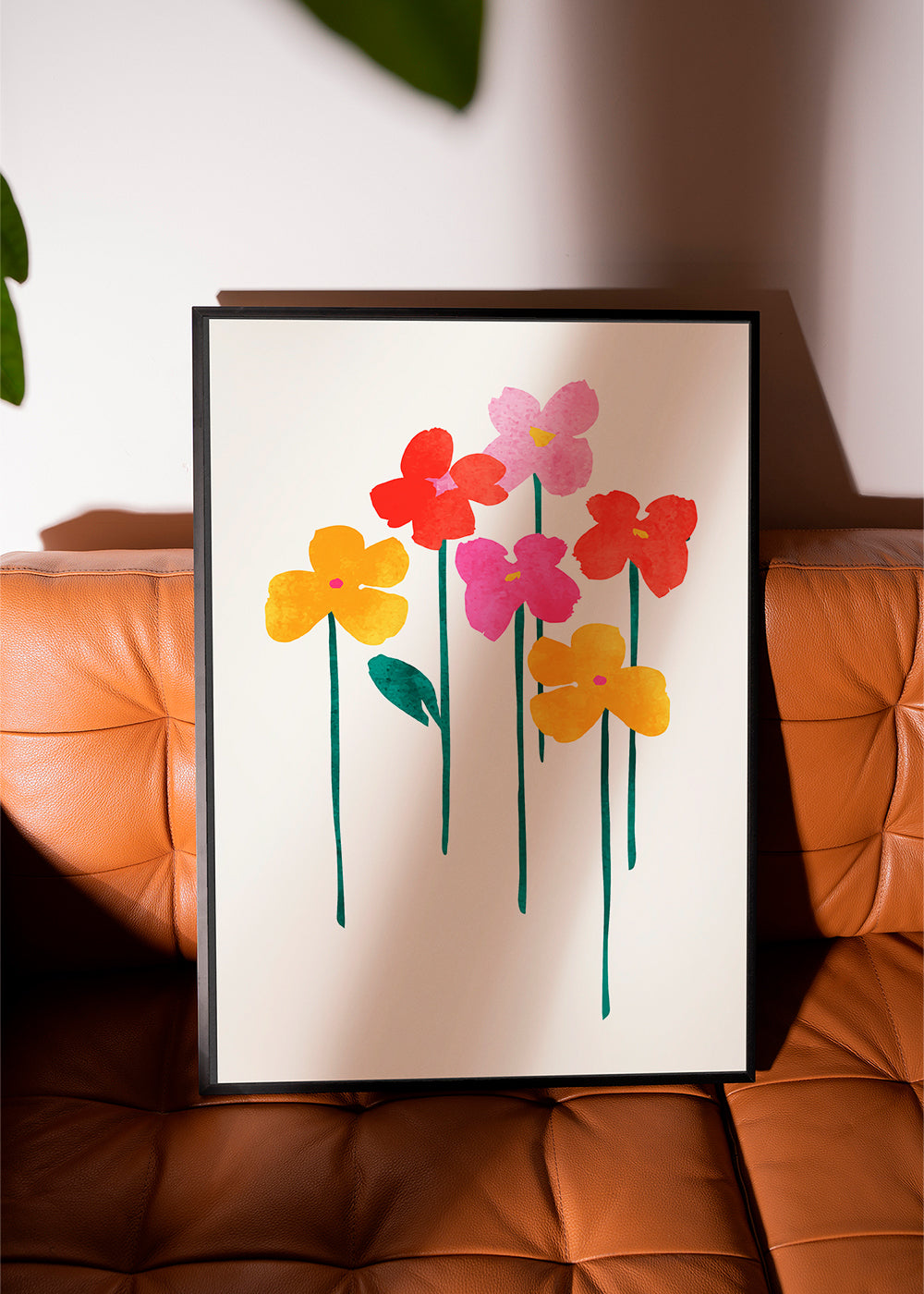 Botanisk plakat legende akvarelblomster
