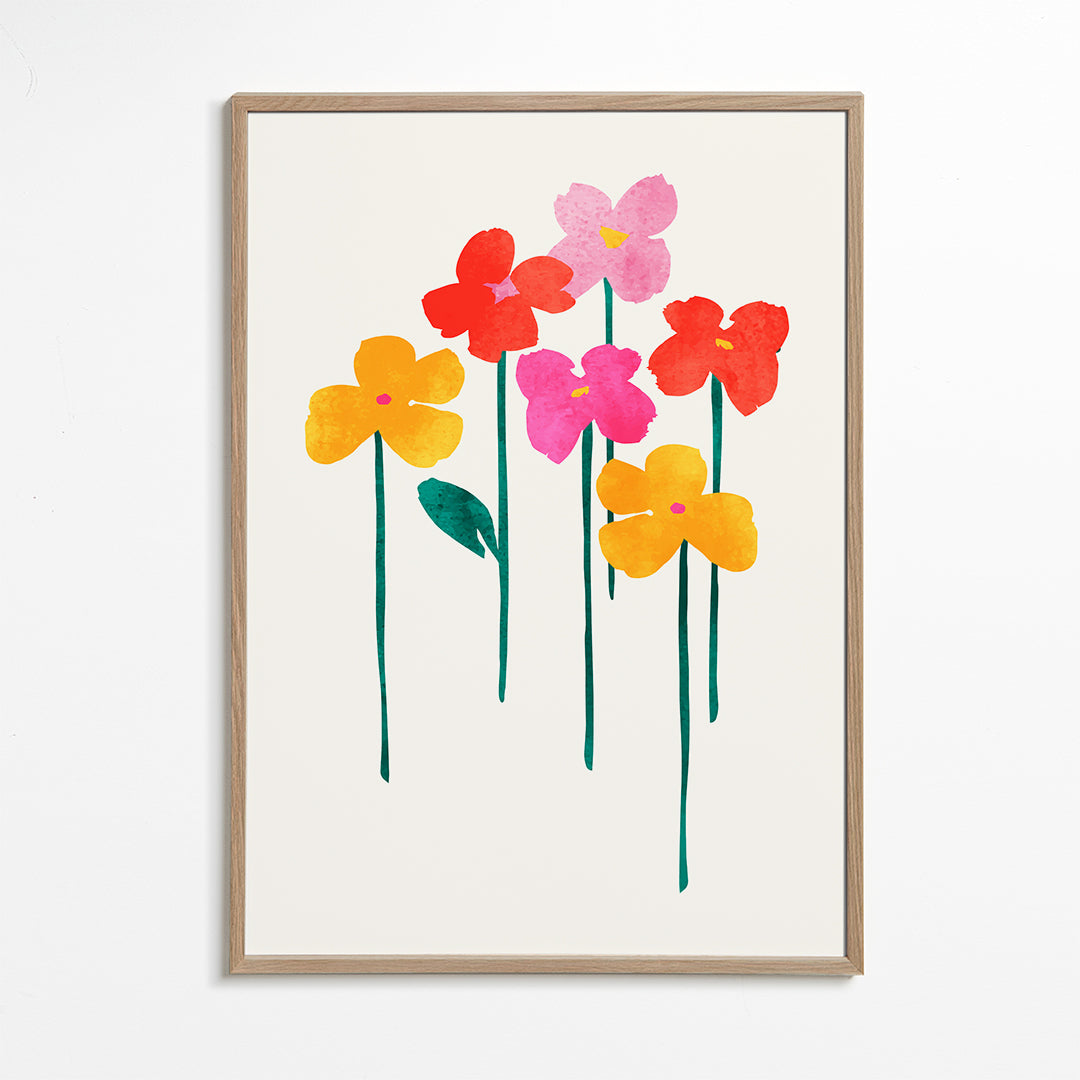 Botanisk plakat legende akvarelblomster