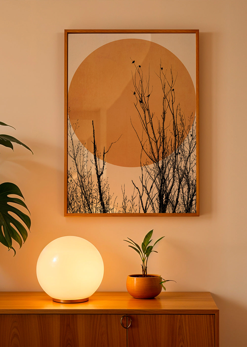 Botanisk plakat oker sol