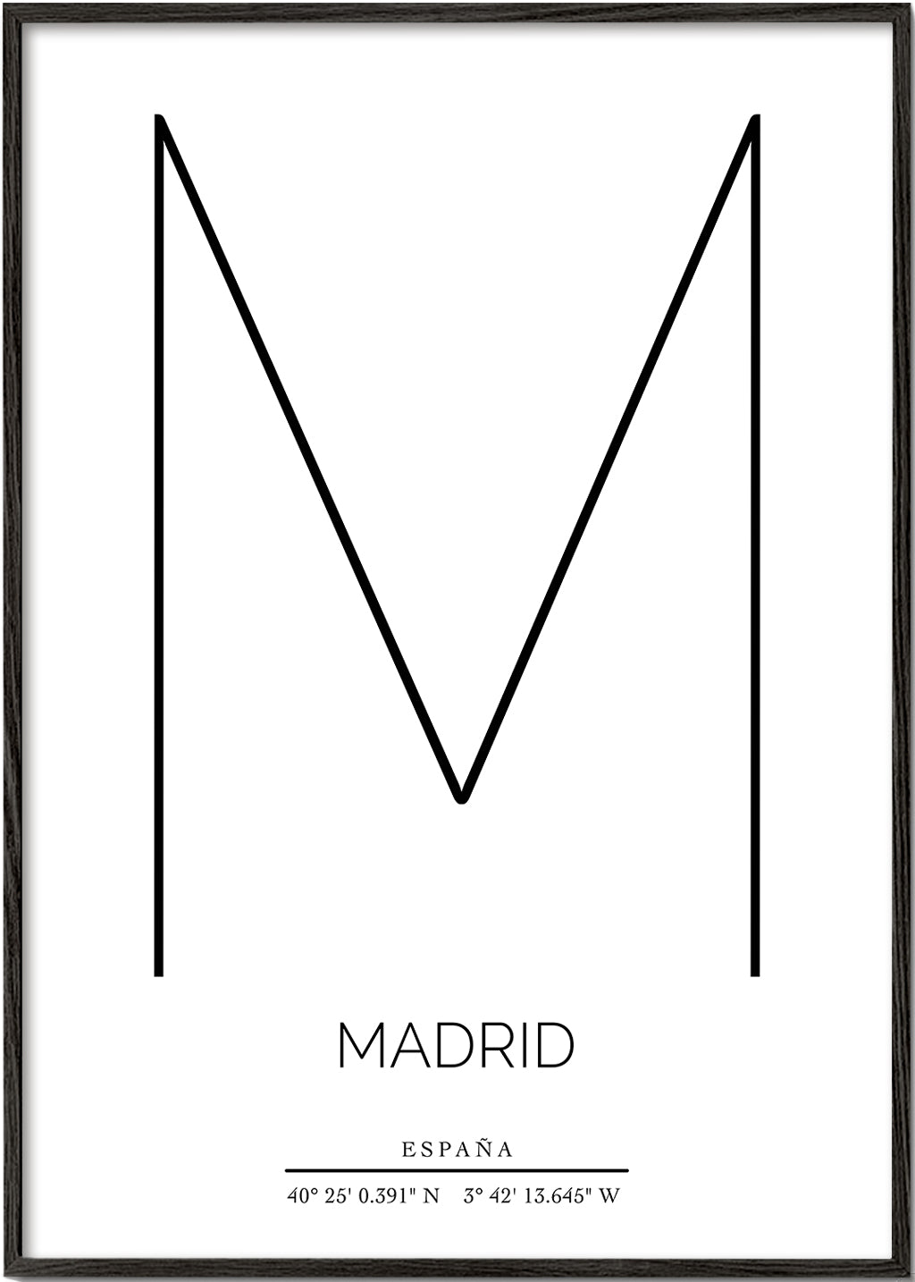 Byplakat Madrid med minimalistisk M