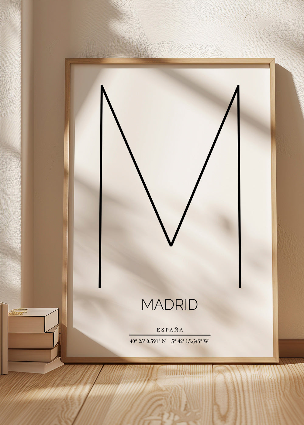 Byplakat Madrid med minimalistisk M