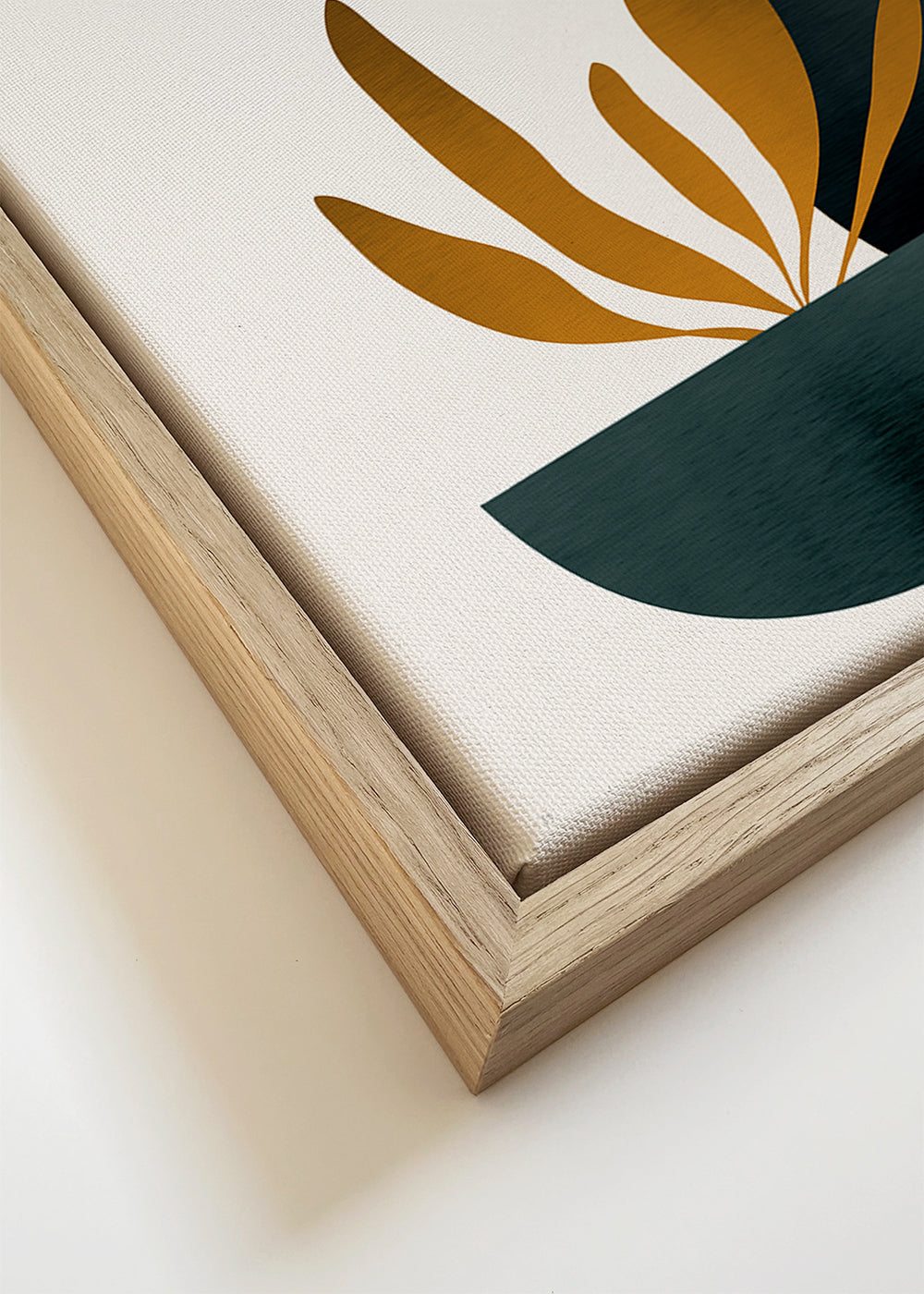 Botanisk plakat med sennepsblade og vase