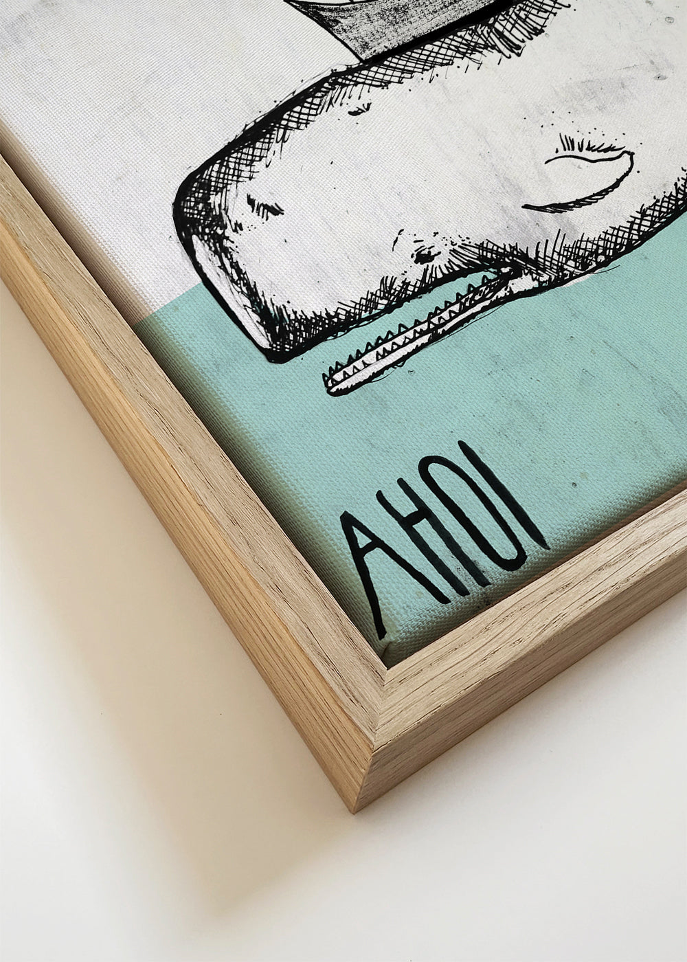Plakat hval illustration med skibe