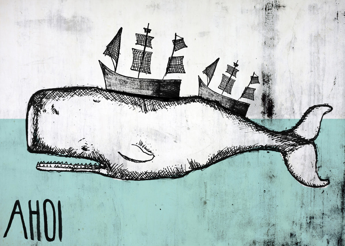 Ahoi Whale - Unframed art print