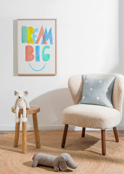 Typografisk akvarel 'Dream Big' illustration