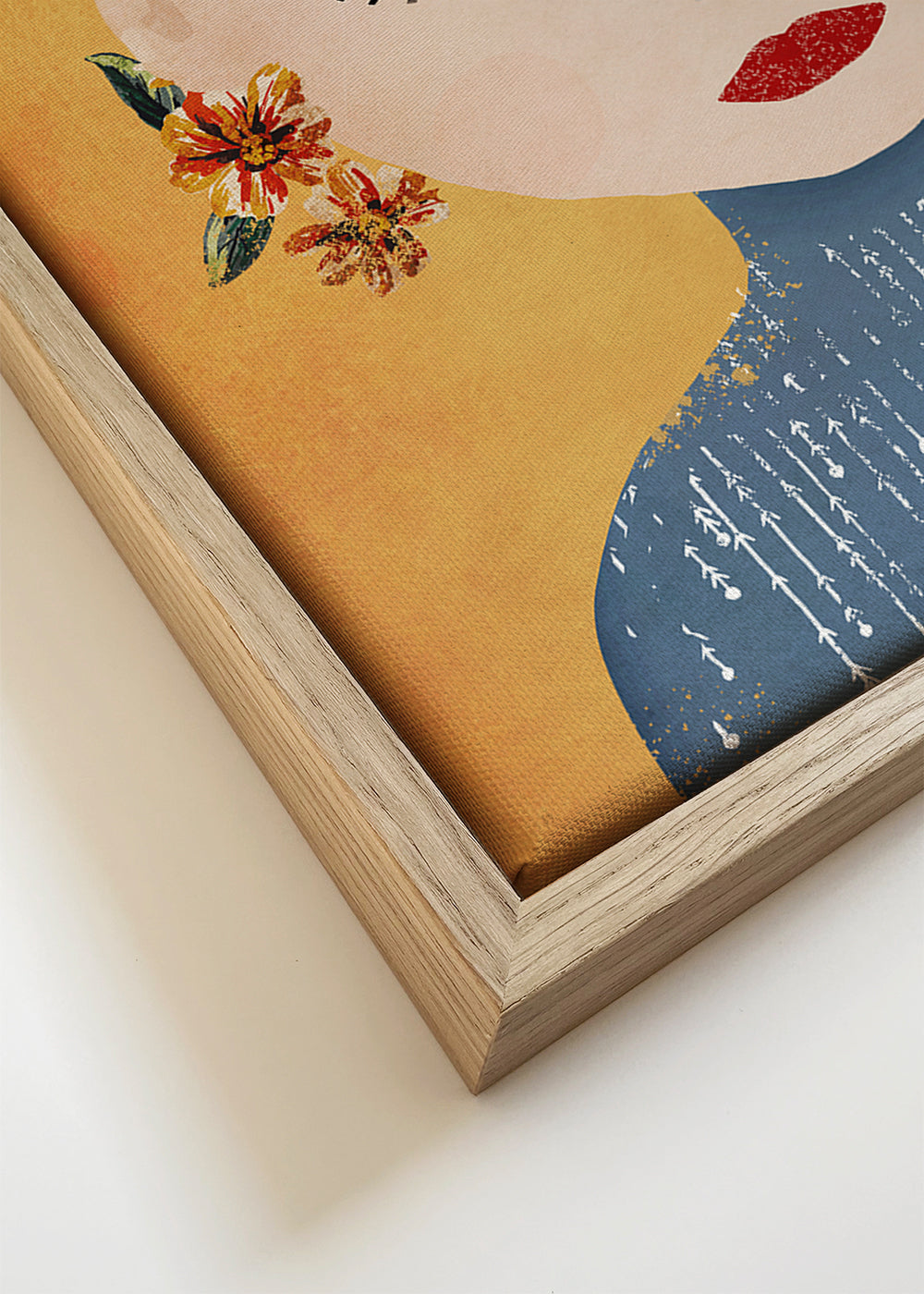 Illustration Frida med blomsterkrans