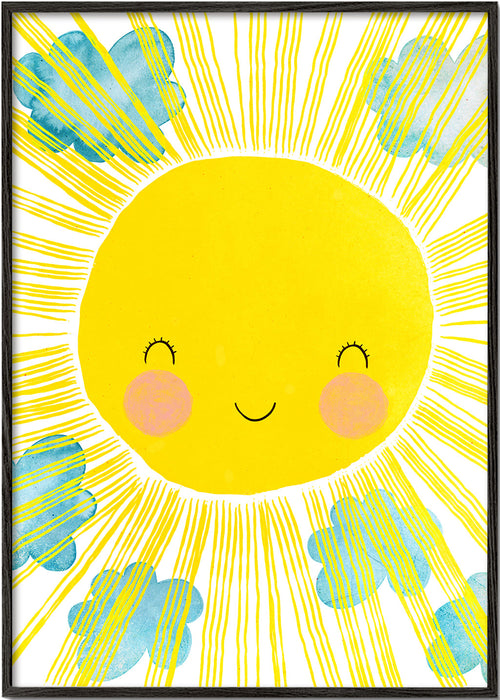 Børneplakat smilende sol