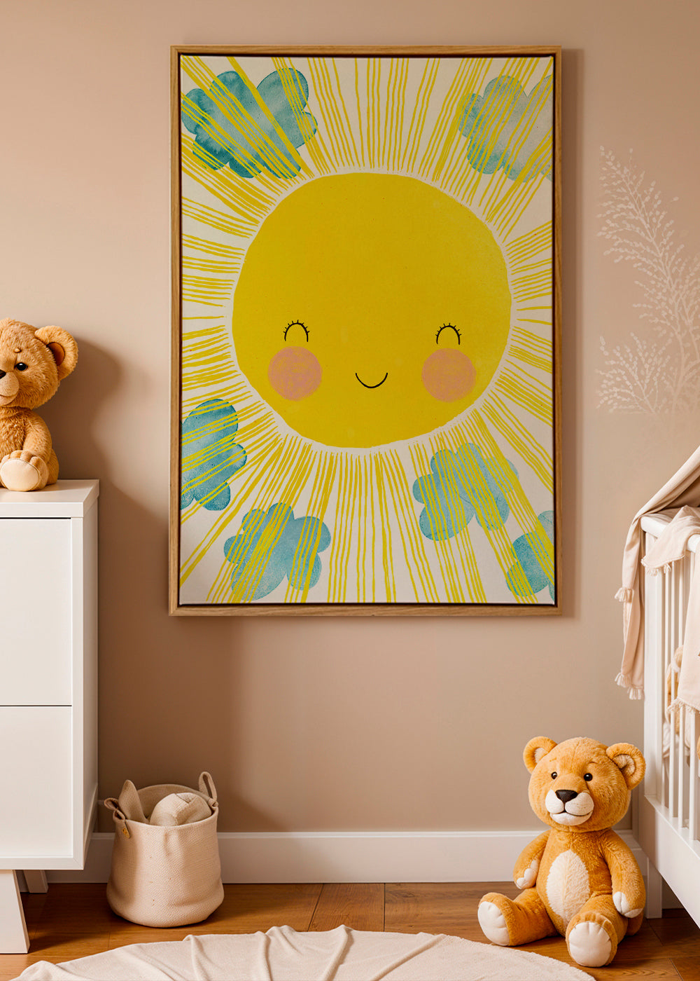 Børneplakat smilende sol