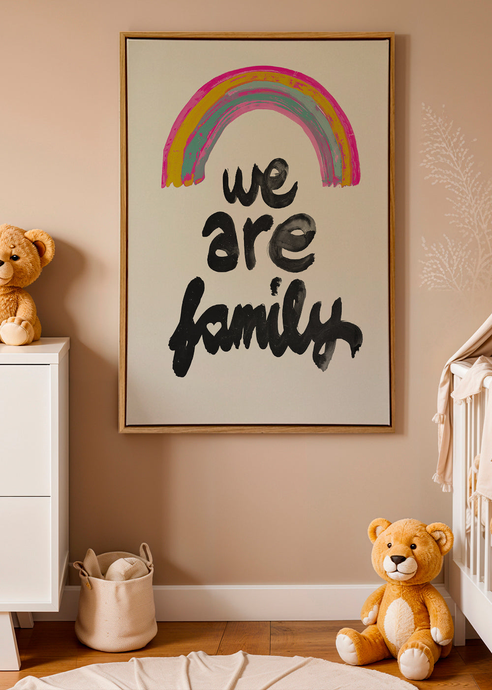 Illustration 'We are family' malet regnbue