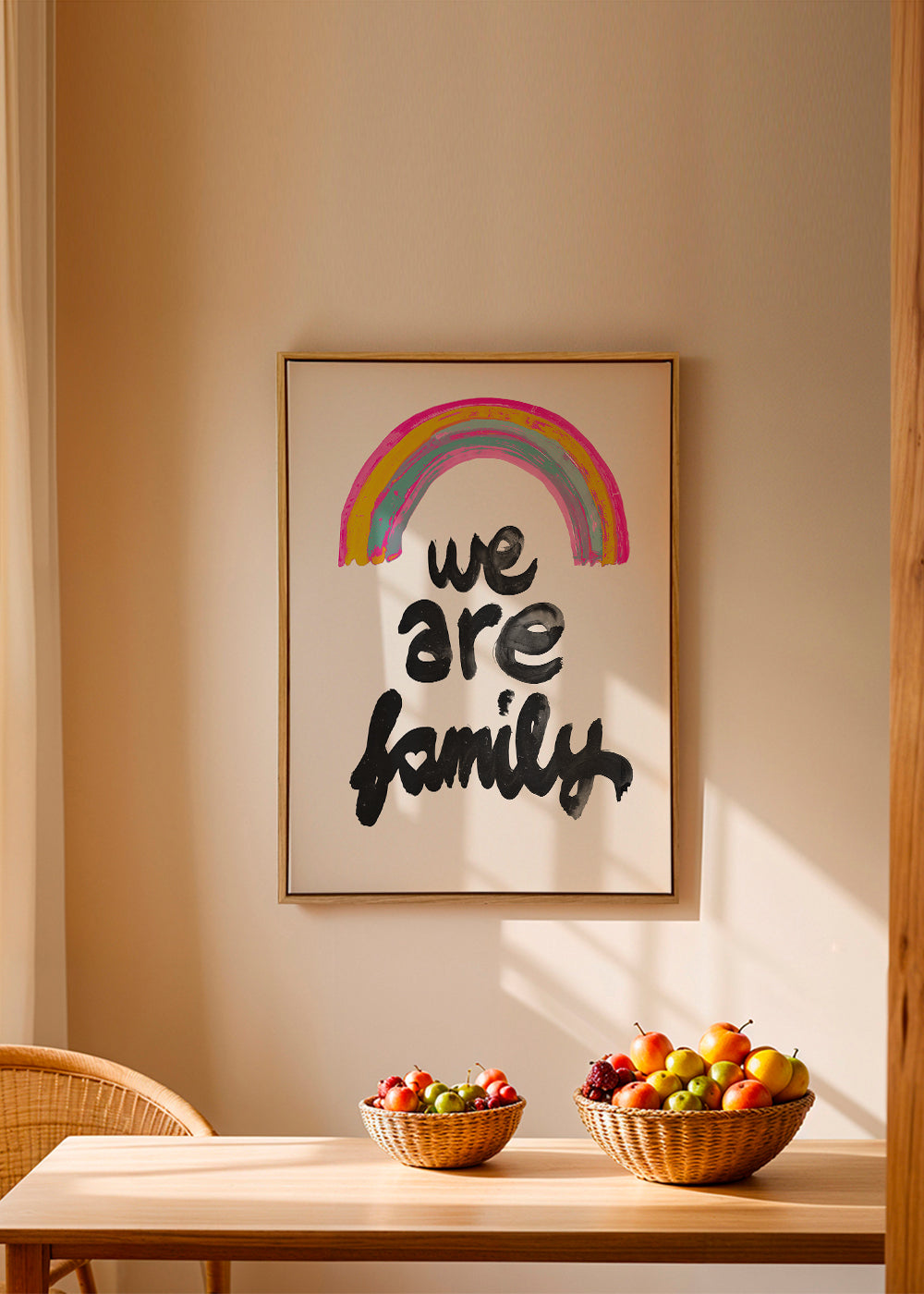 Illustration 'We are family' malet regnbue