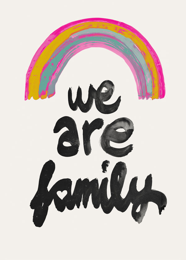 Illustration 'We are family' malet regnbue