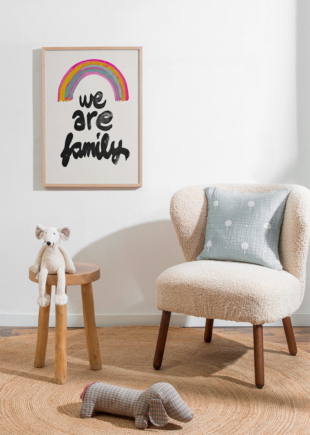 Illustration 'We are family' malet regnbue