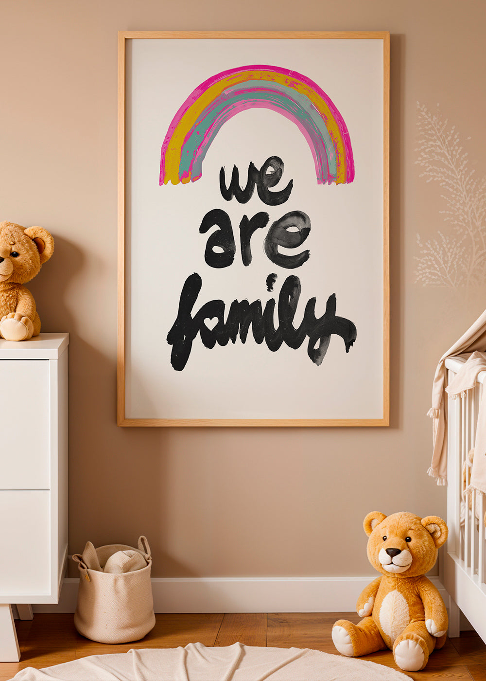 Illustration 'We are family' malet regnbue