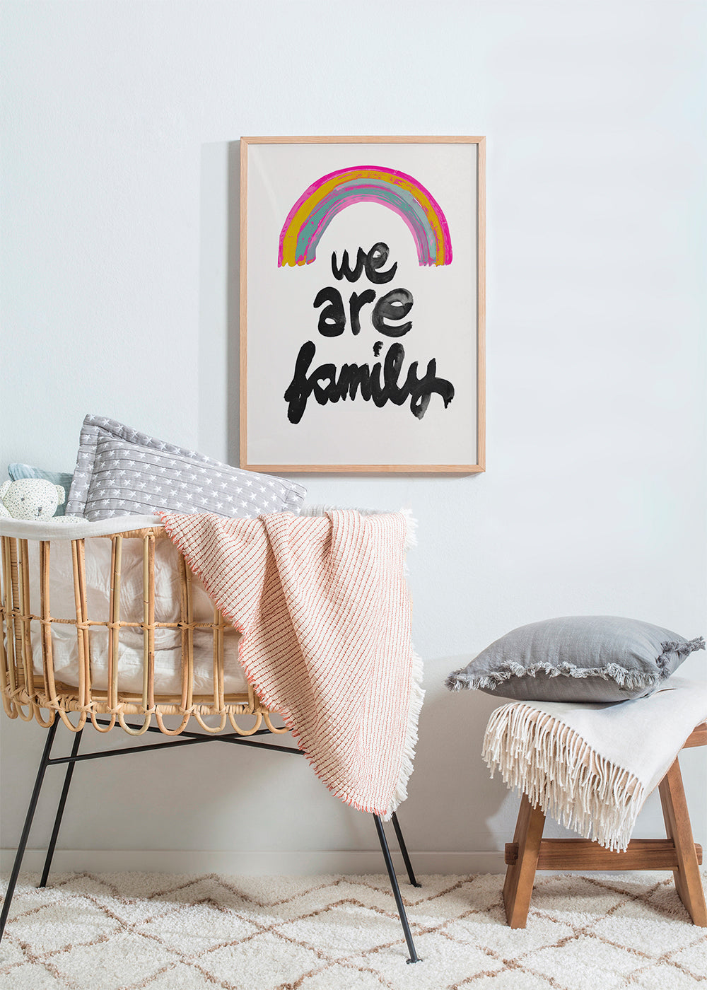Illustration 'We are family' malet regnbue