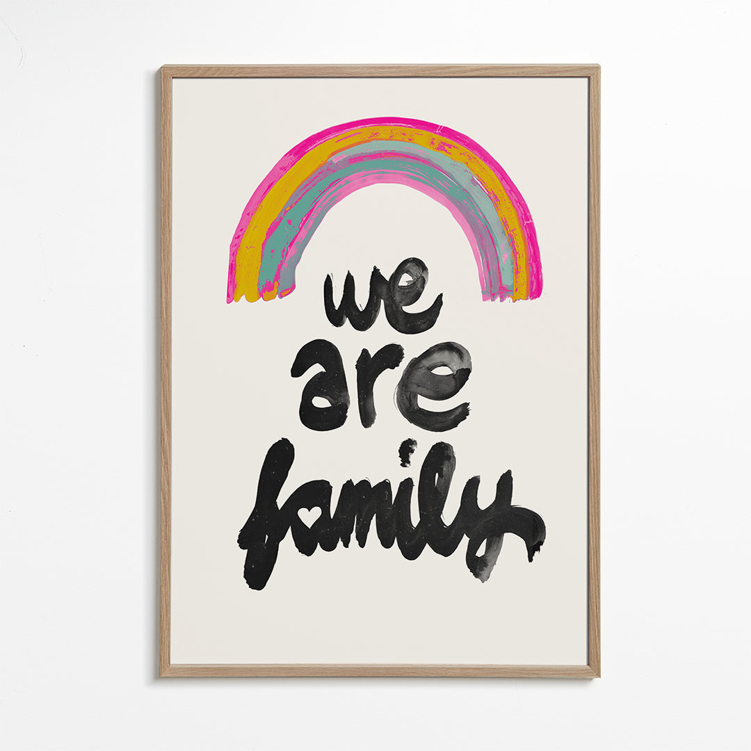 Illustration 'We are family' malet regnbue