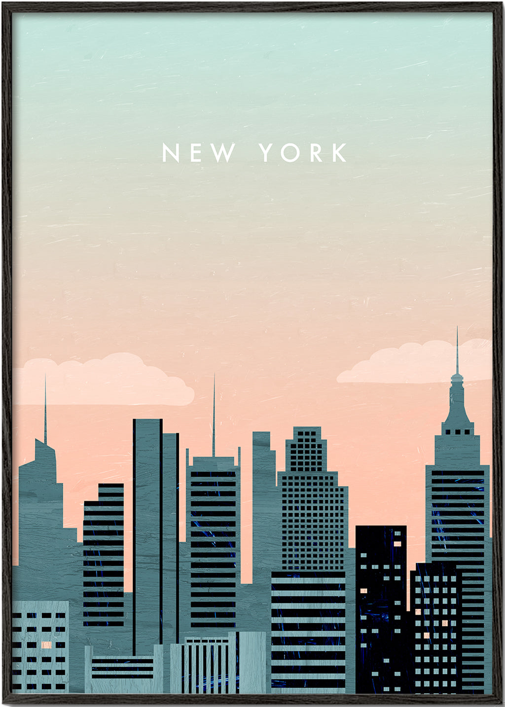 Rejseplakat New York skyline illustration
