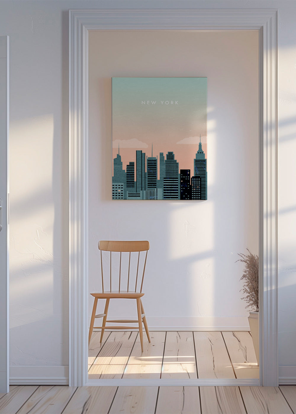 Rejseplakat New York skyline illustration