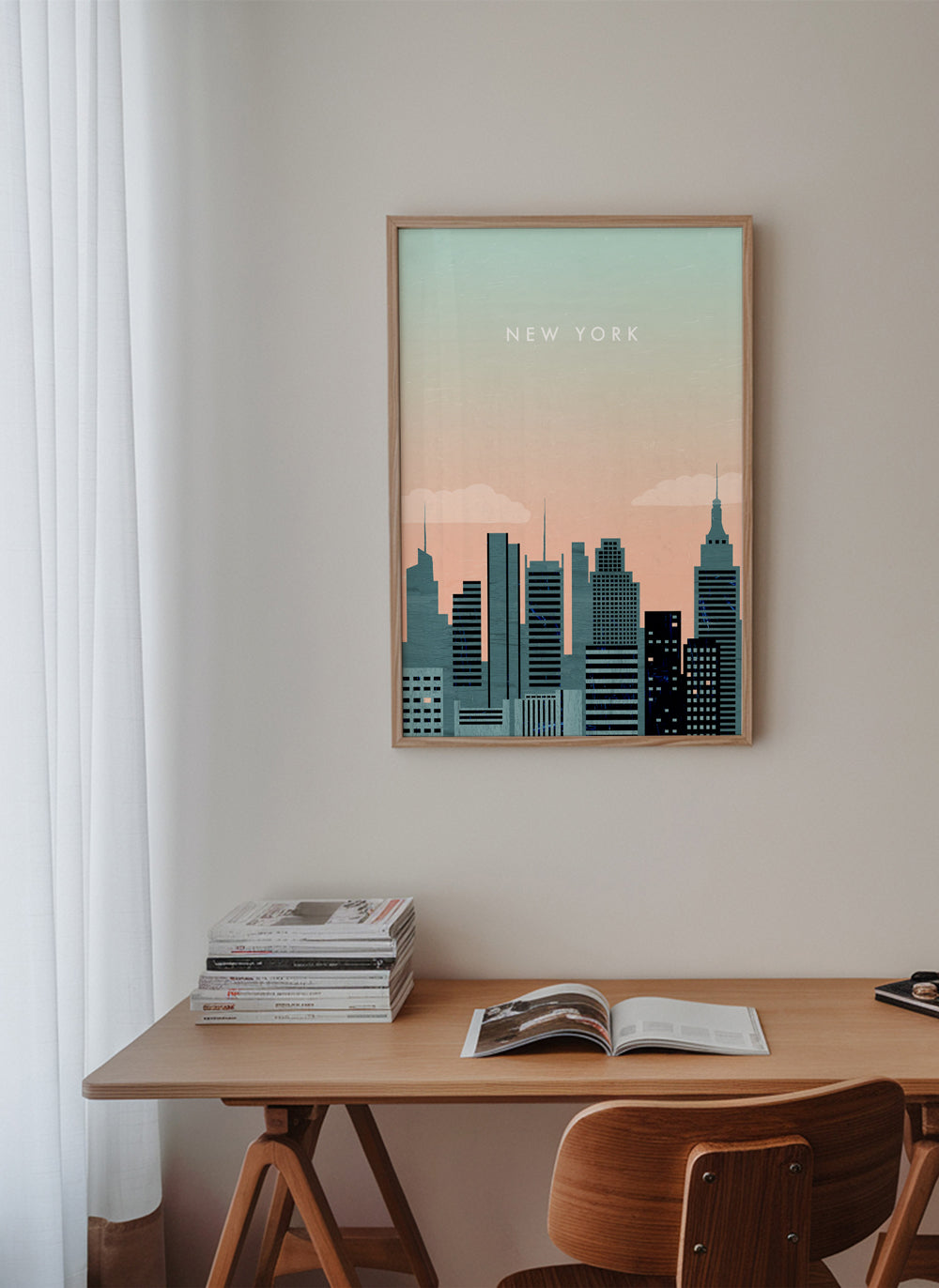 Rejseplakat New York skyline illustration