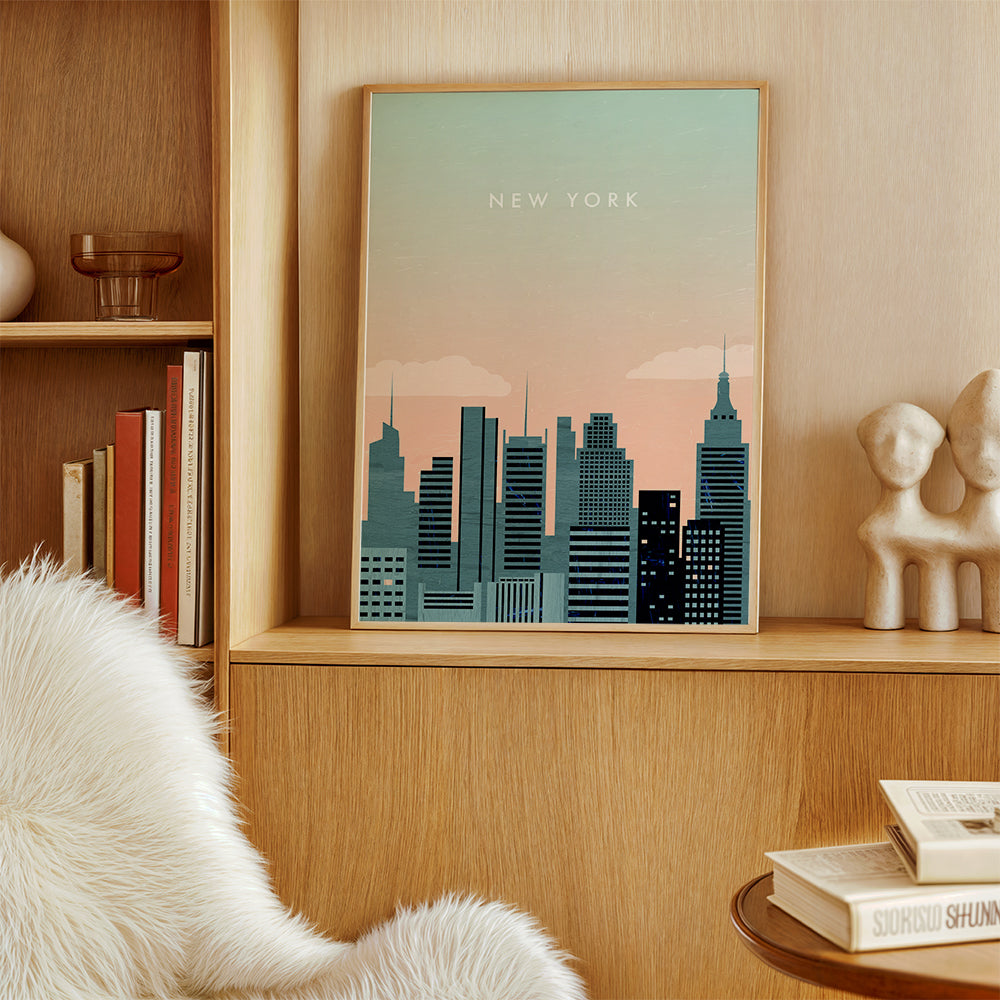 Rejseplakat New York skyline illustration