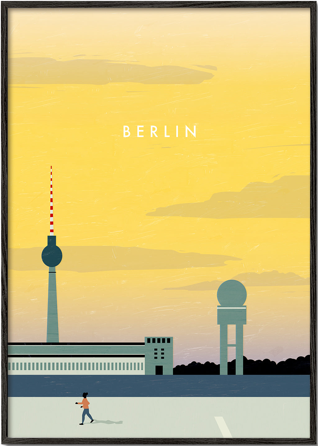 Rejseplakat Berlin skyline minimalistisk
