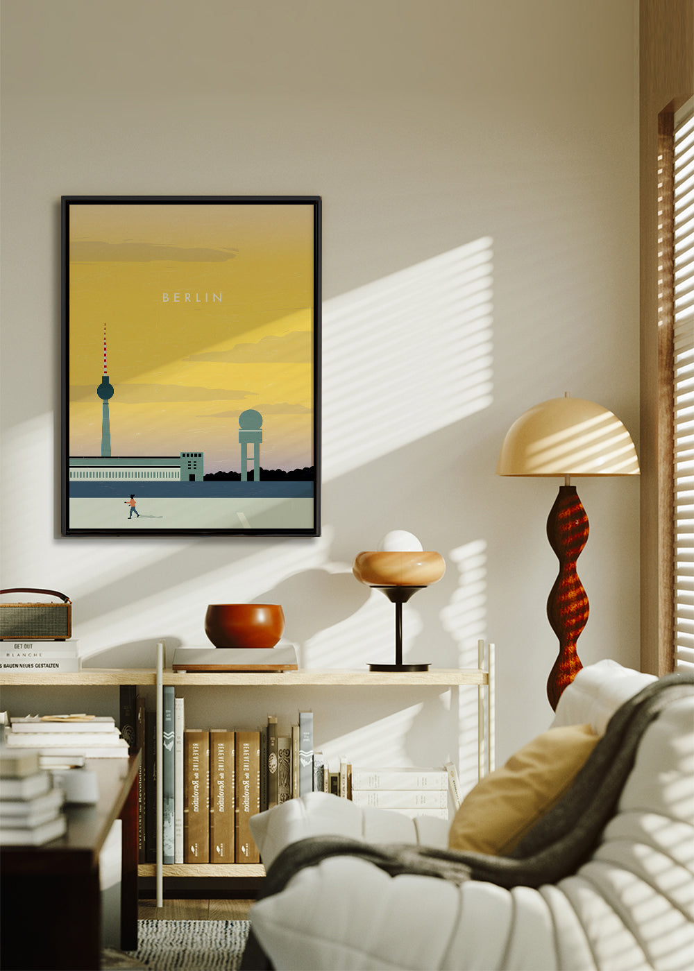 Rejseplakat Berlin skyline minimalistisk