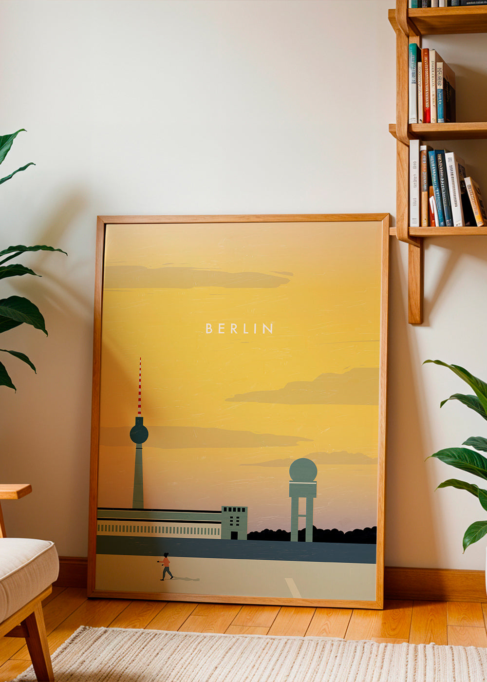 Rejseplakat Berlin skyline minimalistisk