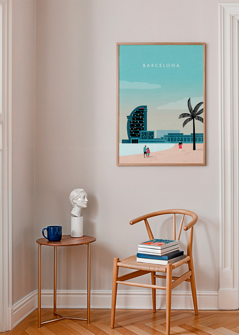 Rejseplakat Barcelona strandsceneri