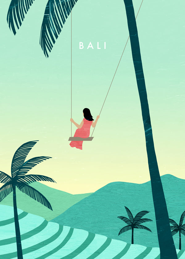 Køkkenkunst Bali: tropisk gynge illustration