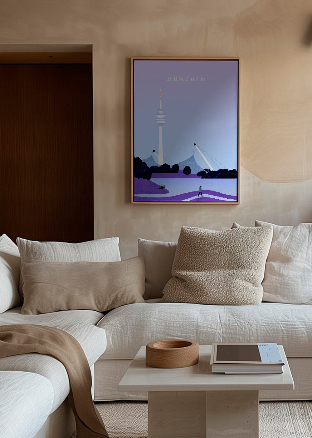 Byplakat München med stiliseret skyline