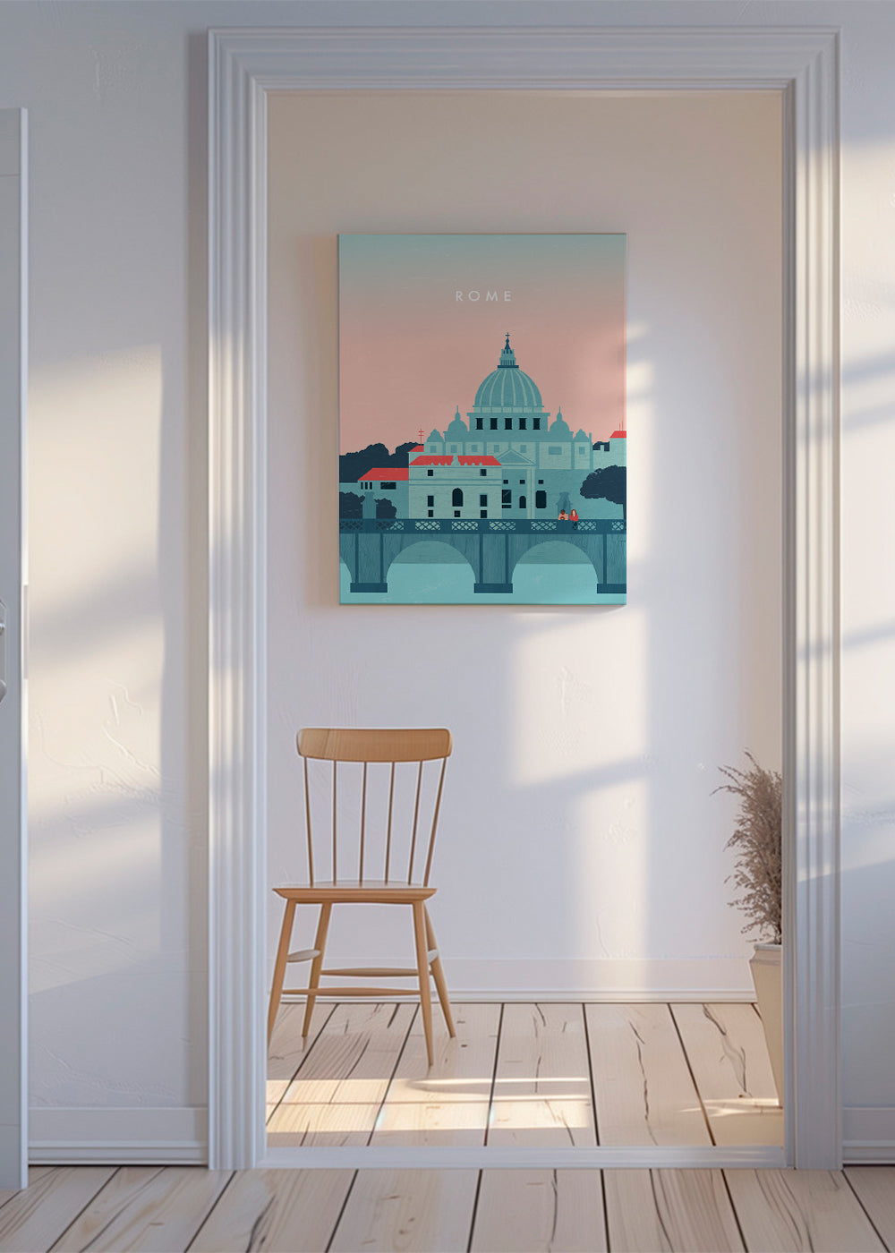 Rejseplakat Rom i pastelfarver
