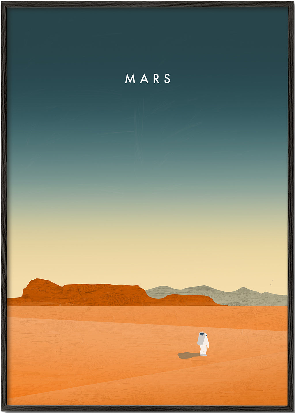 Landskabskunst: mars-scene med astronaut
