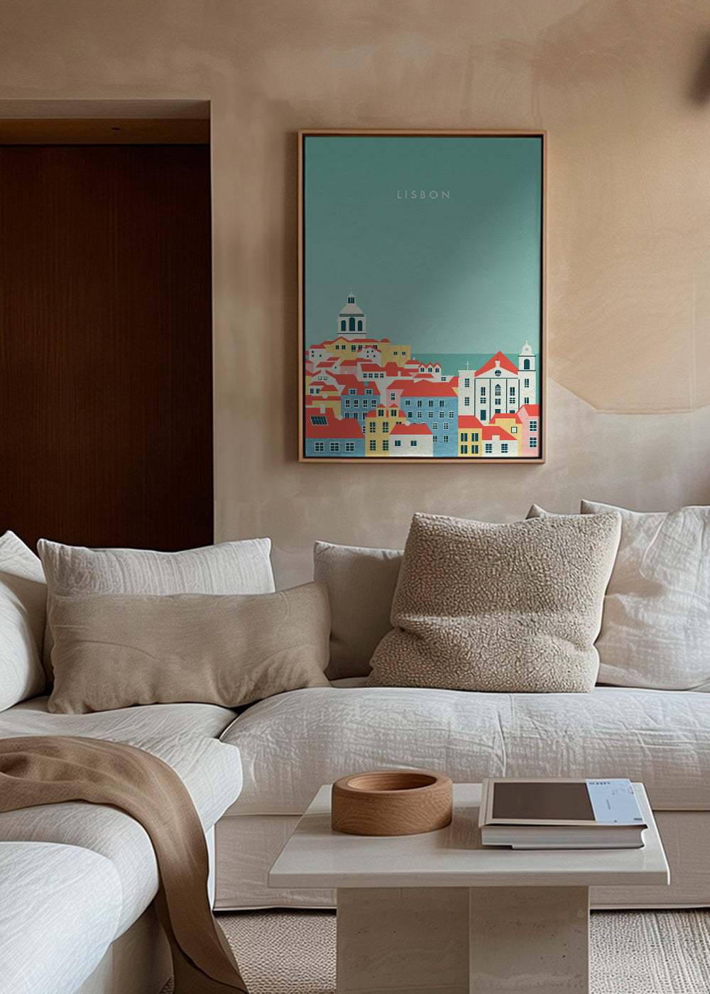 Rejseplakat Lissabon illustreret skyline
