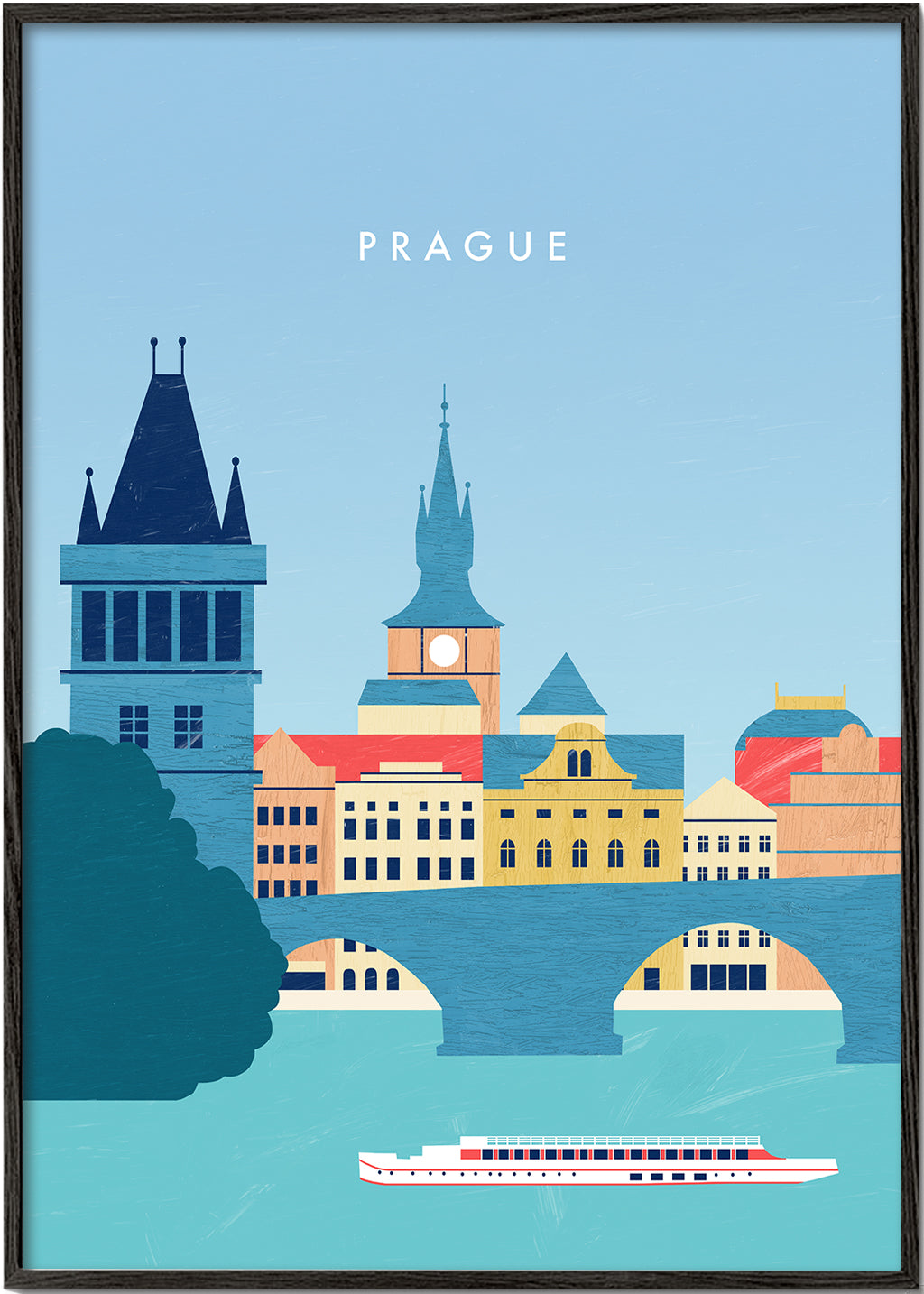 Køkkenkunst Prag skyline blå
