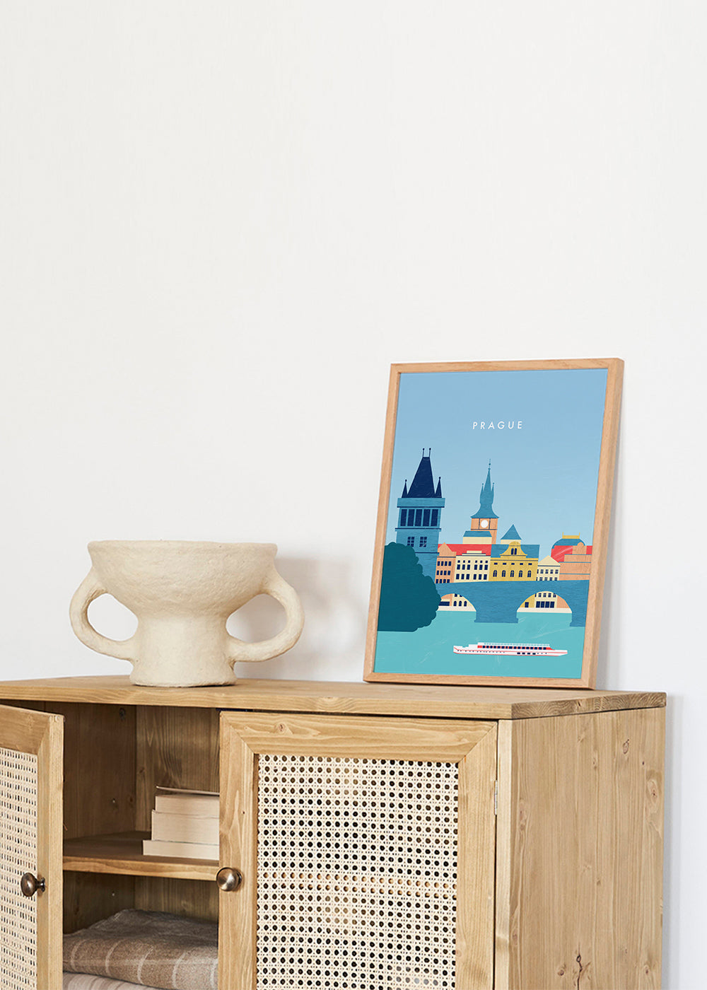 Køkkenkunst Prag skyline blå