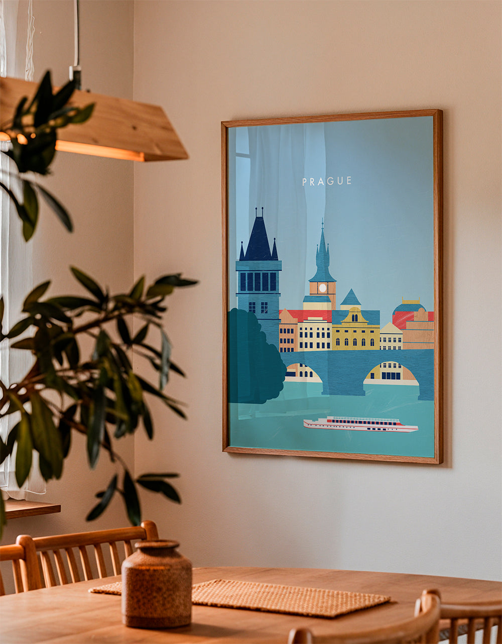 Køkkenkunst Prag skyline blå