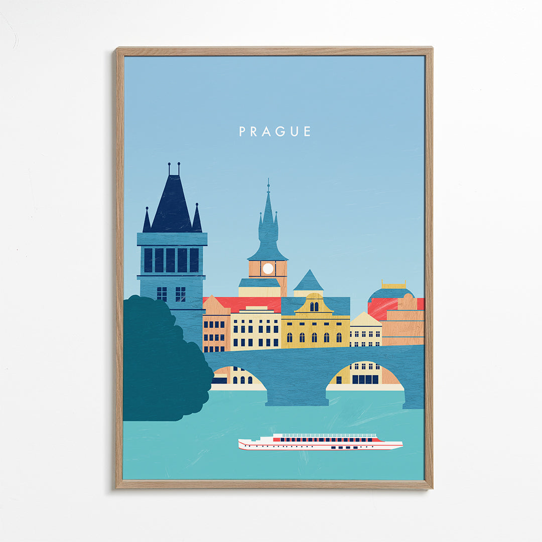 Køkkenkunst Prag skyline blå