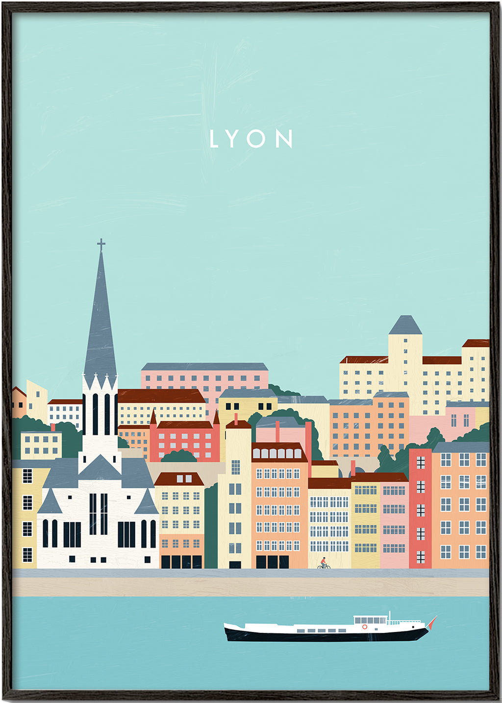 Køkkenkunst Lyon: kystillustration