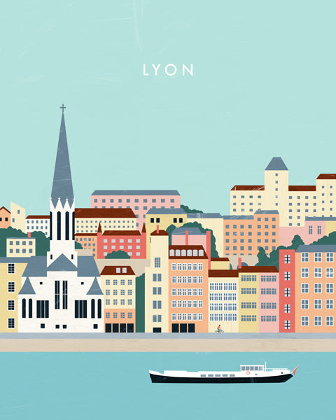 Køkkenkunst Lyon: kystillustration