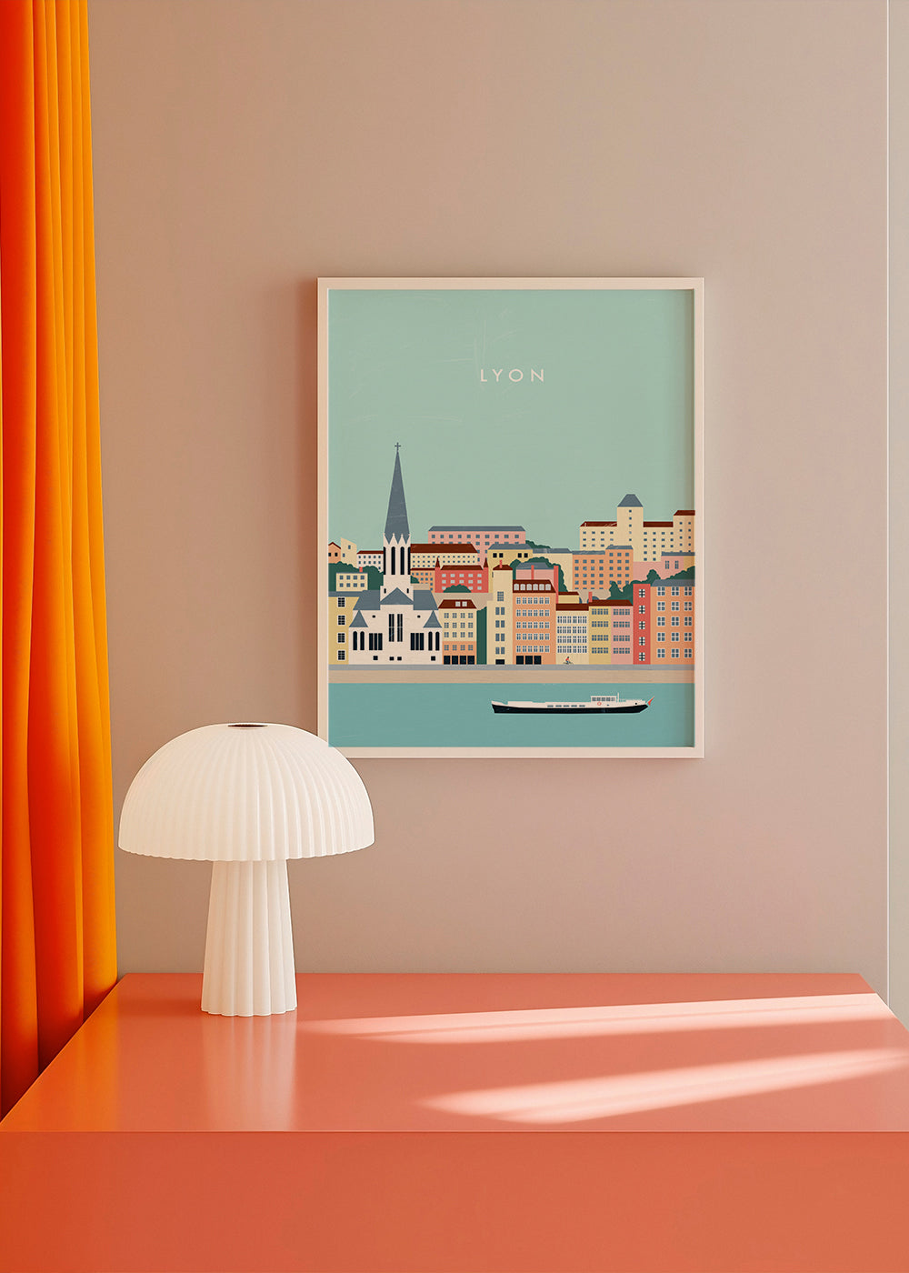 Køkkenkunst Lyon: kystillustration