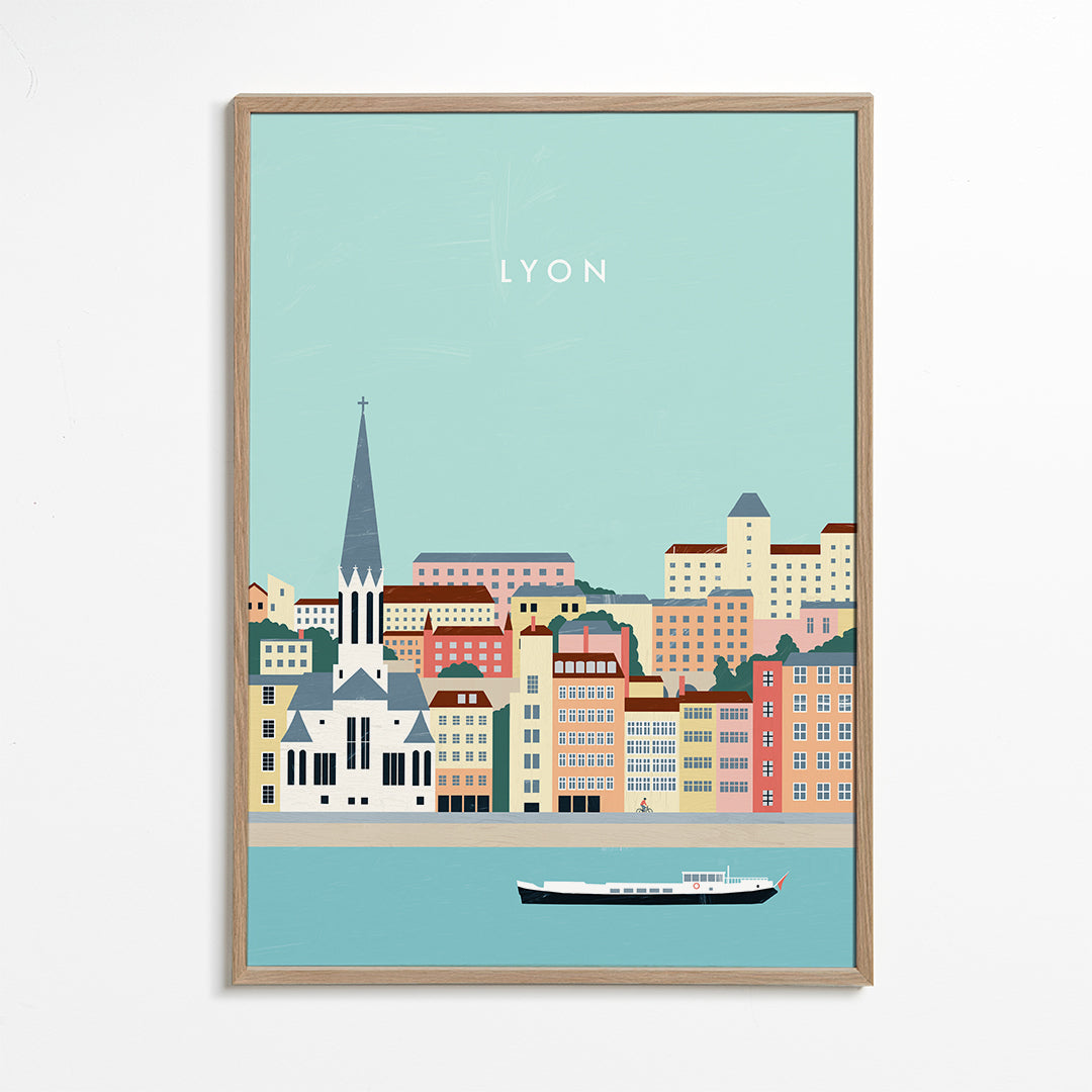 Køkkenkunst Lyon: kystillustration