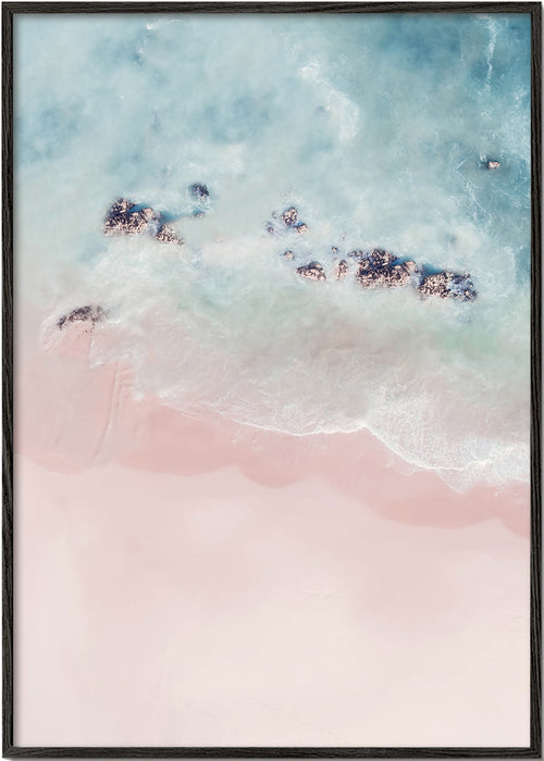 Kunst: rosa strand set fra luften