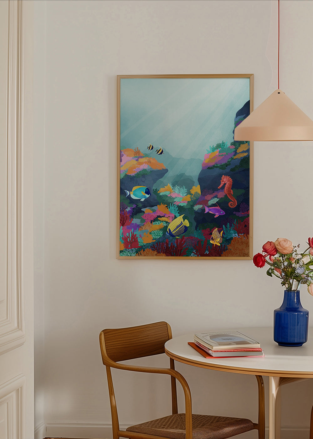 Landskabskunst: farverigt koralrev