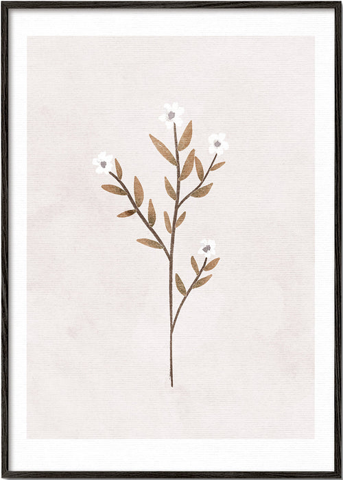 Botanisk plakat med sart minimal gren