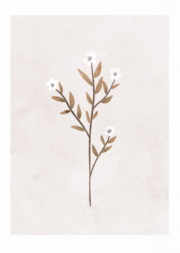 Botanisk plakat med sart minimal gren