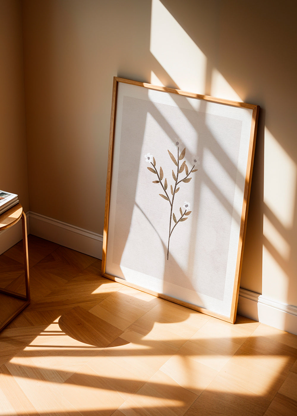 Botanisk plakat med sart minimal gren
