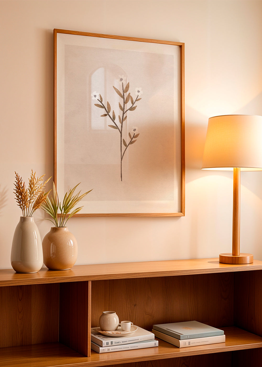 Botanisk plakat med sart minimal gren