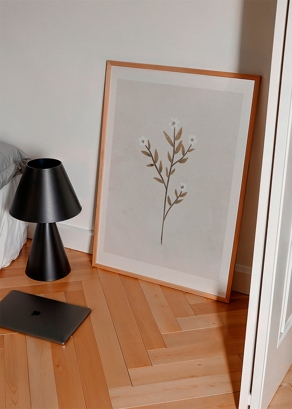 Botanisk plakat med sart minimal gren