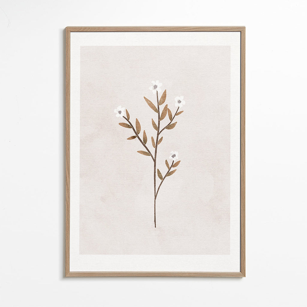 Botanisk plakat med sart minimal gren