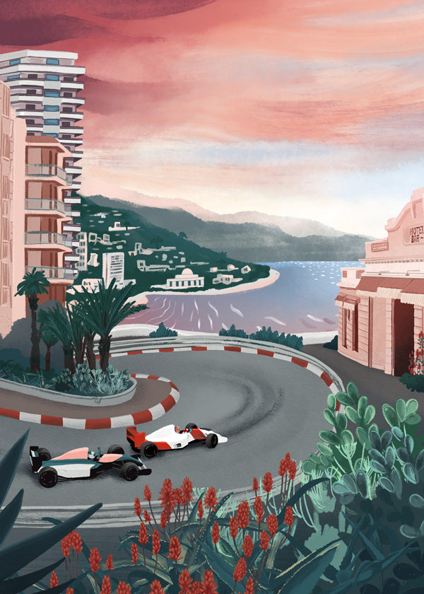 Sportkunst: kystsving på Monaco-banen