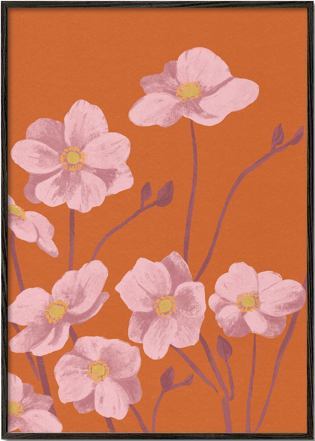 Botanisk plakat Lyserød anemone